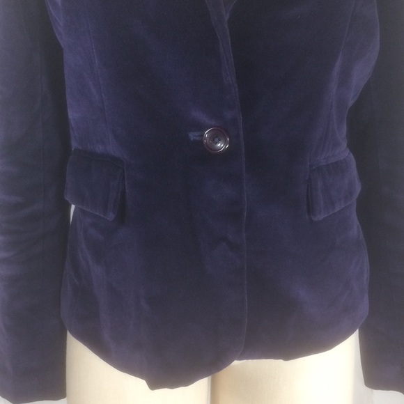 Robert Graham Velour Jacket Blazer Blue Sz 6 Women - Picture 2 of 8